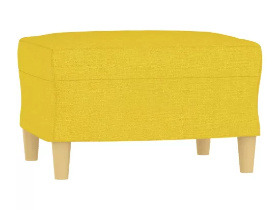 Canapé à 3 places avec repose-pieds Jaune clair 180 cm Tissu