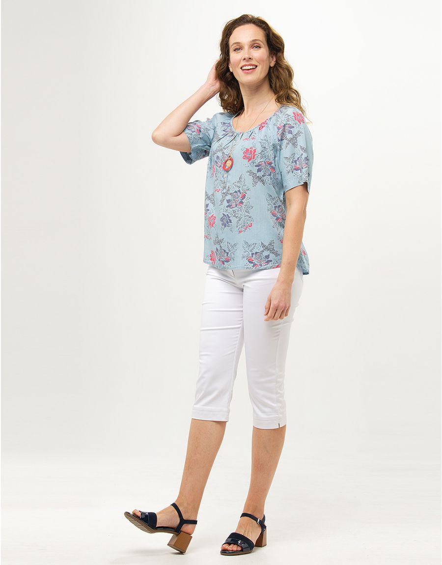 Blouse lyocell bleu ciel