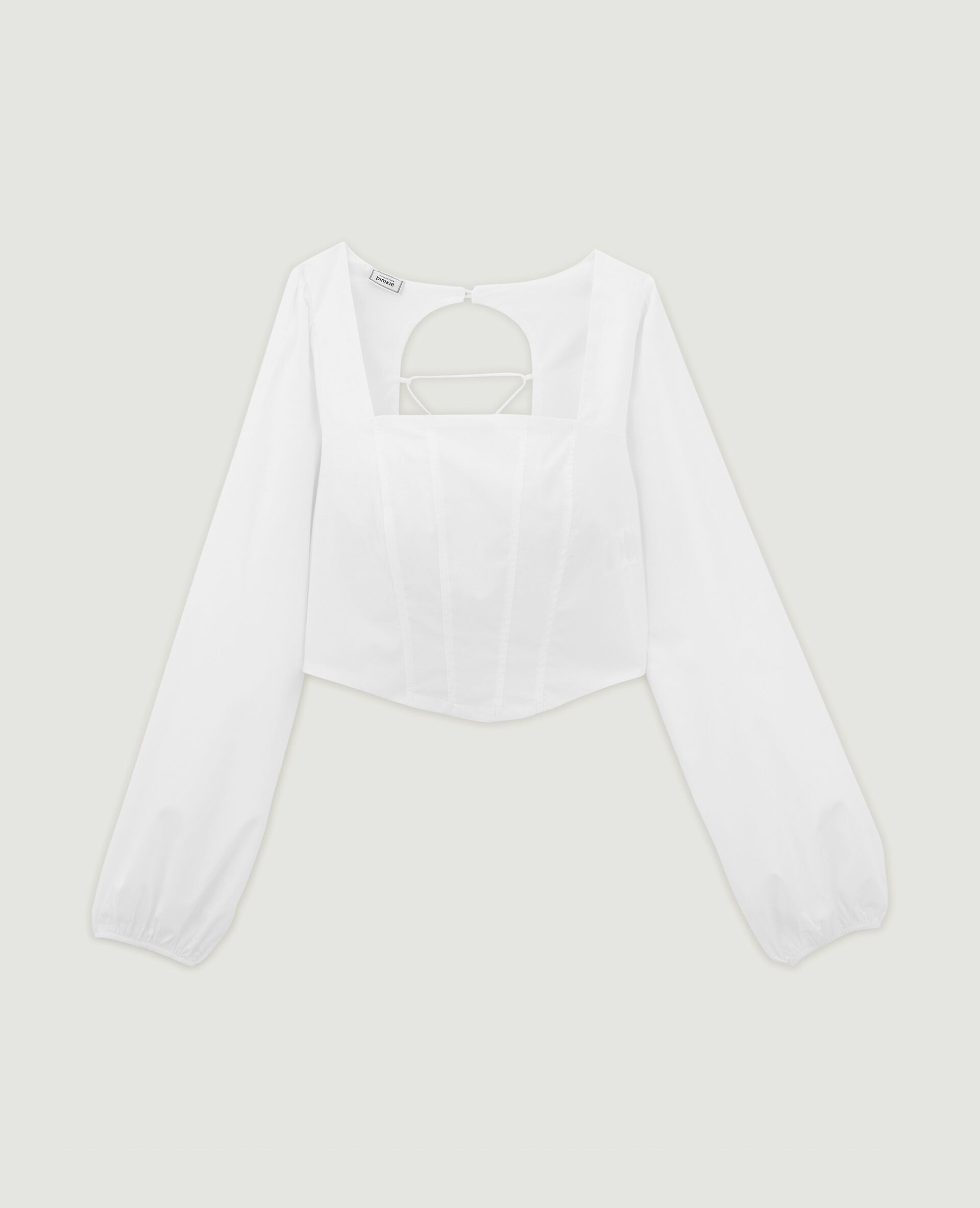 Top style corset à manches longues - Blanc