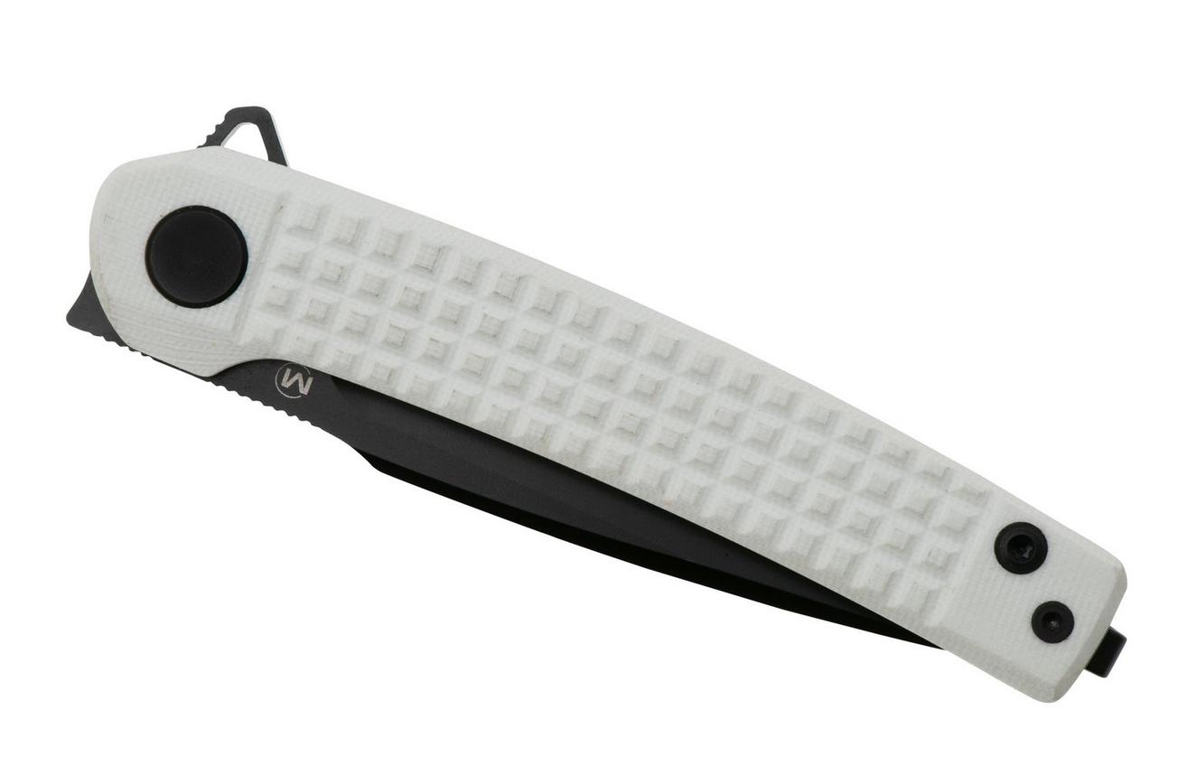 Böker Magnum Empery 01SC090 Black 440B, White G10, zakmes