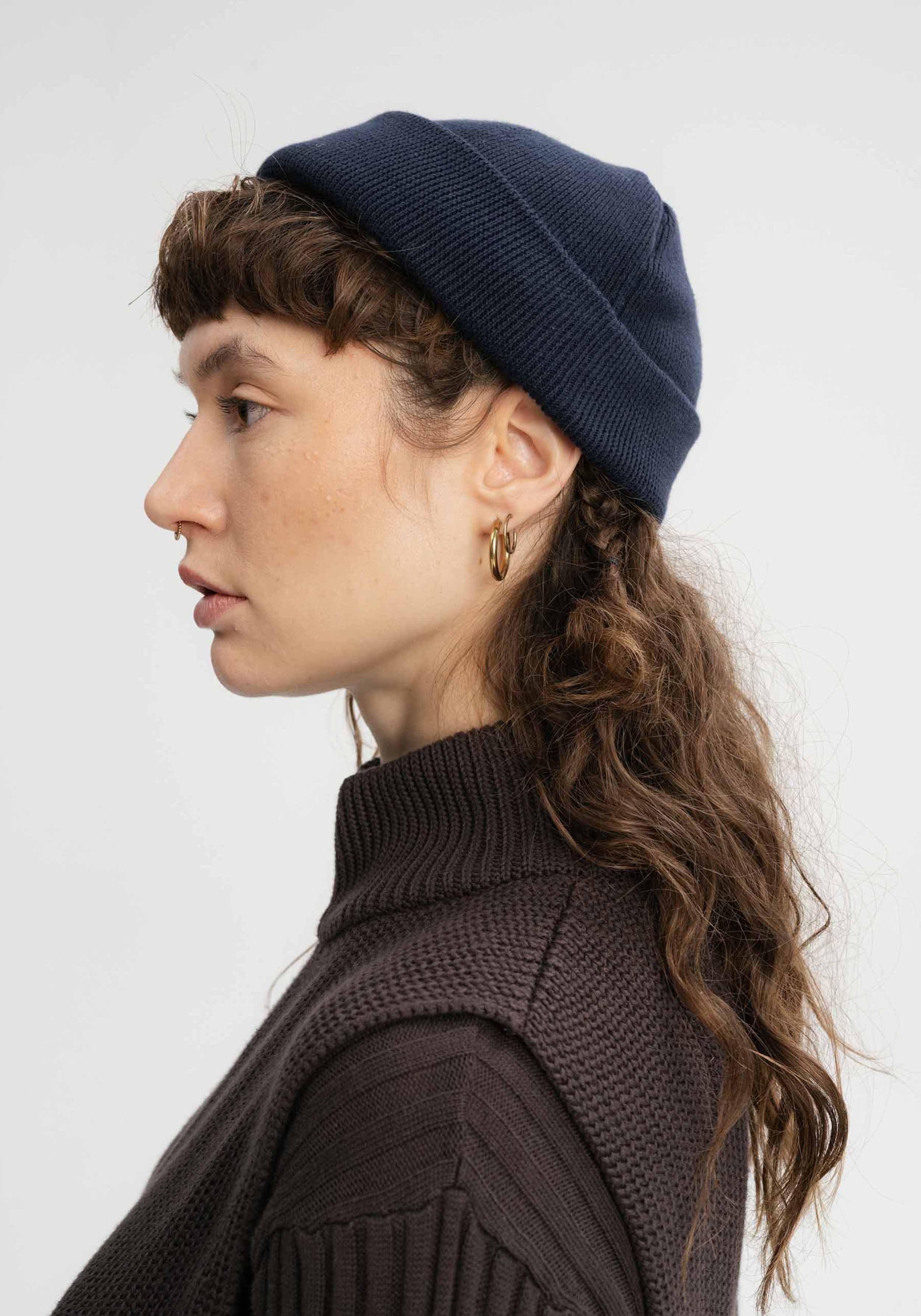 Mela Kurze Feinstrickmütze Lesh Navy