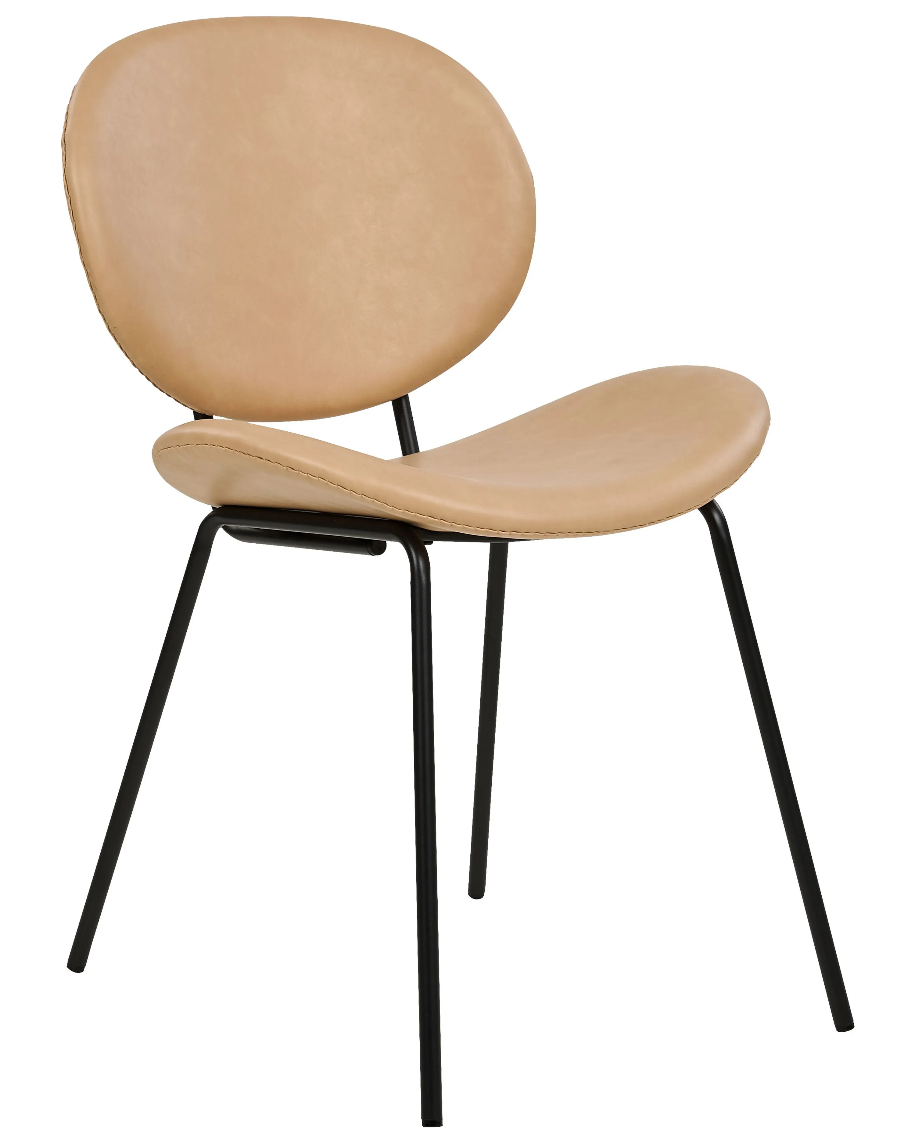 Set van 2 eetkamerstoelen LUANA Kunstleer Zandbeige
