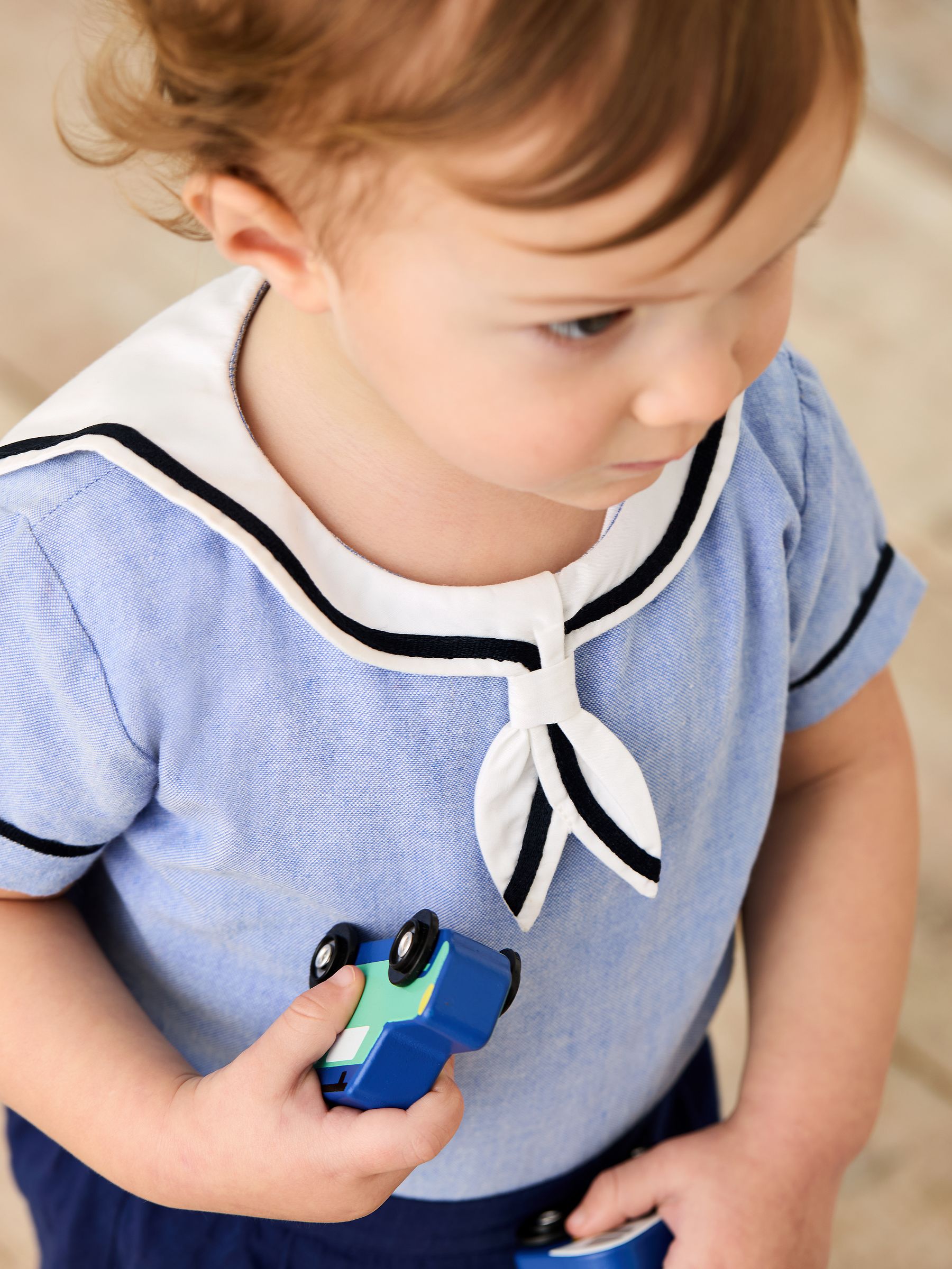 JoJo Maman Bébé 100% katoenen matrozenkraag body & shorts Set 2 -delig