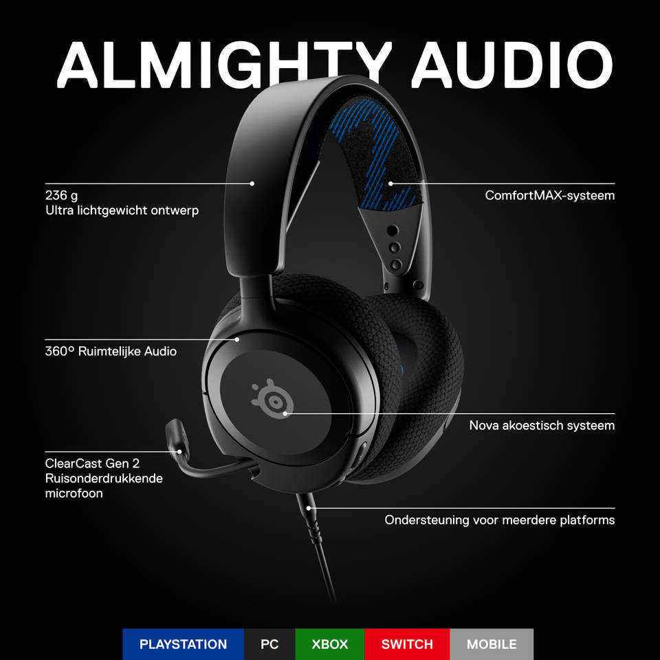 SteelSeries Arctis Nova 1 gaming headset - zwart