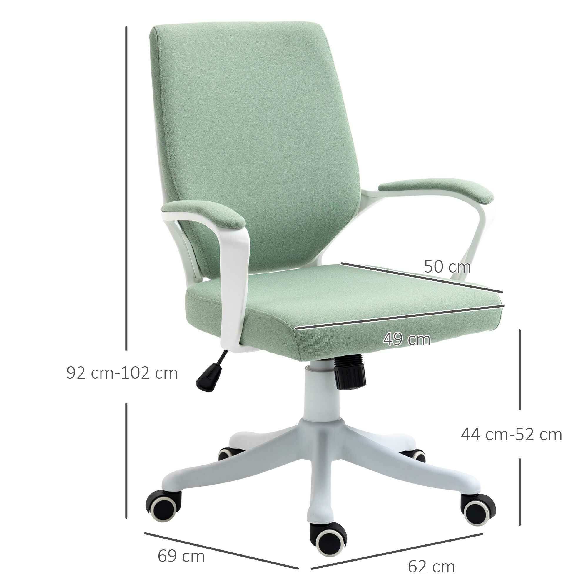 Vinsetto Bürostuhl ergonomisches liniendesign, weiche Polsterung 62 x 69 x 92-102 cm (BxTxH)