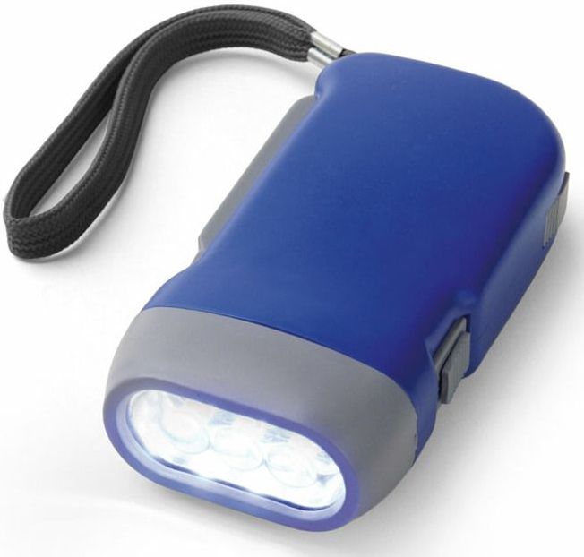 Zaklamp - Blauw - Kunststof - Dynamo Voeding