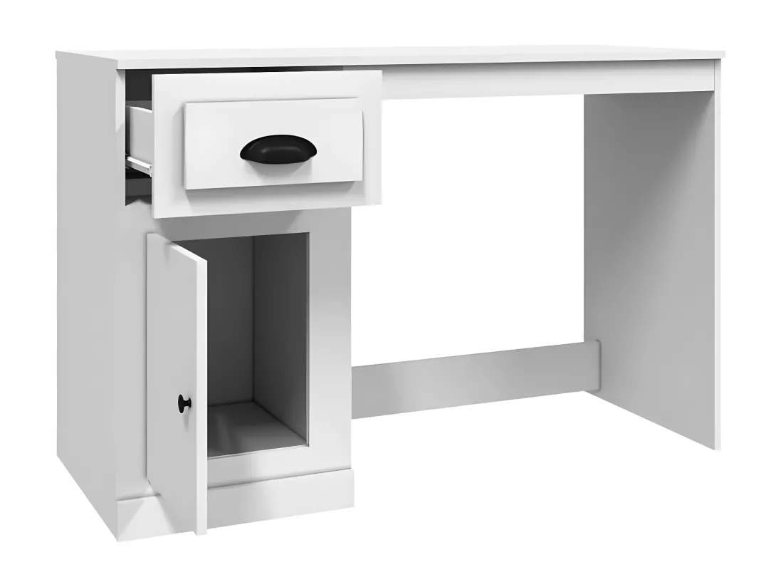 Bureau avec tiroir blanc 115x50x75 cm bois d'ingénierie