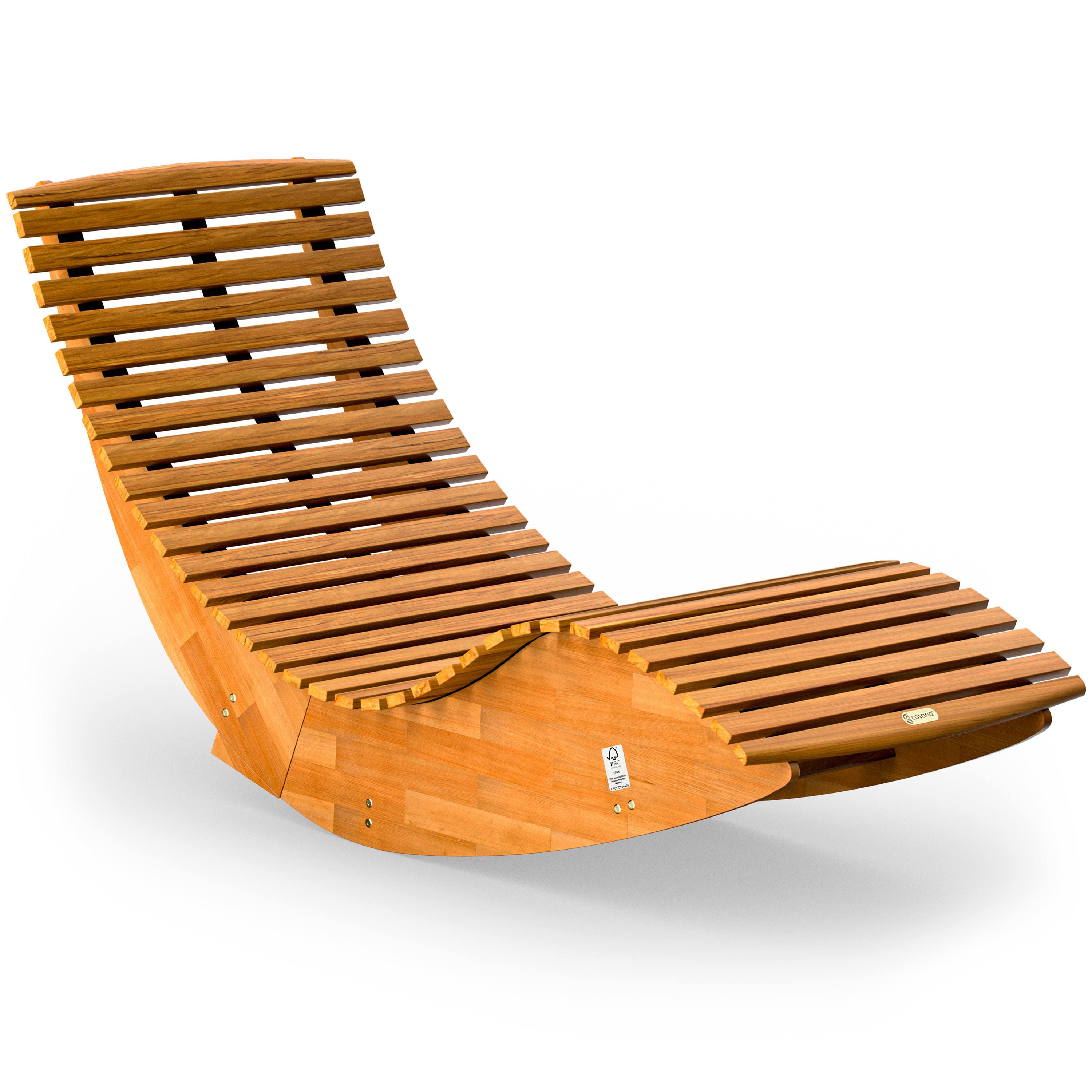 Casaria Saunaliege Java 154x60x78cm Akazie FSC -zertifiziert klappbar