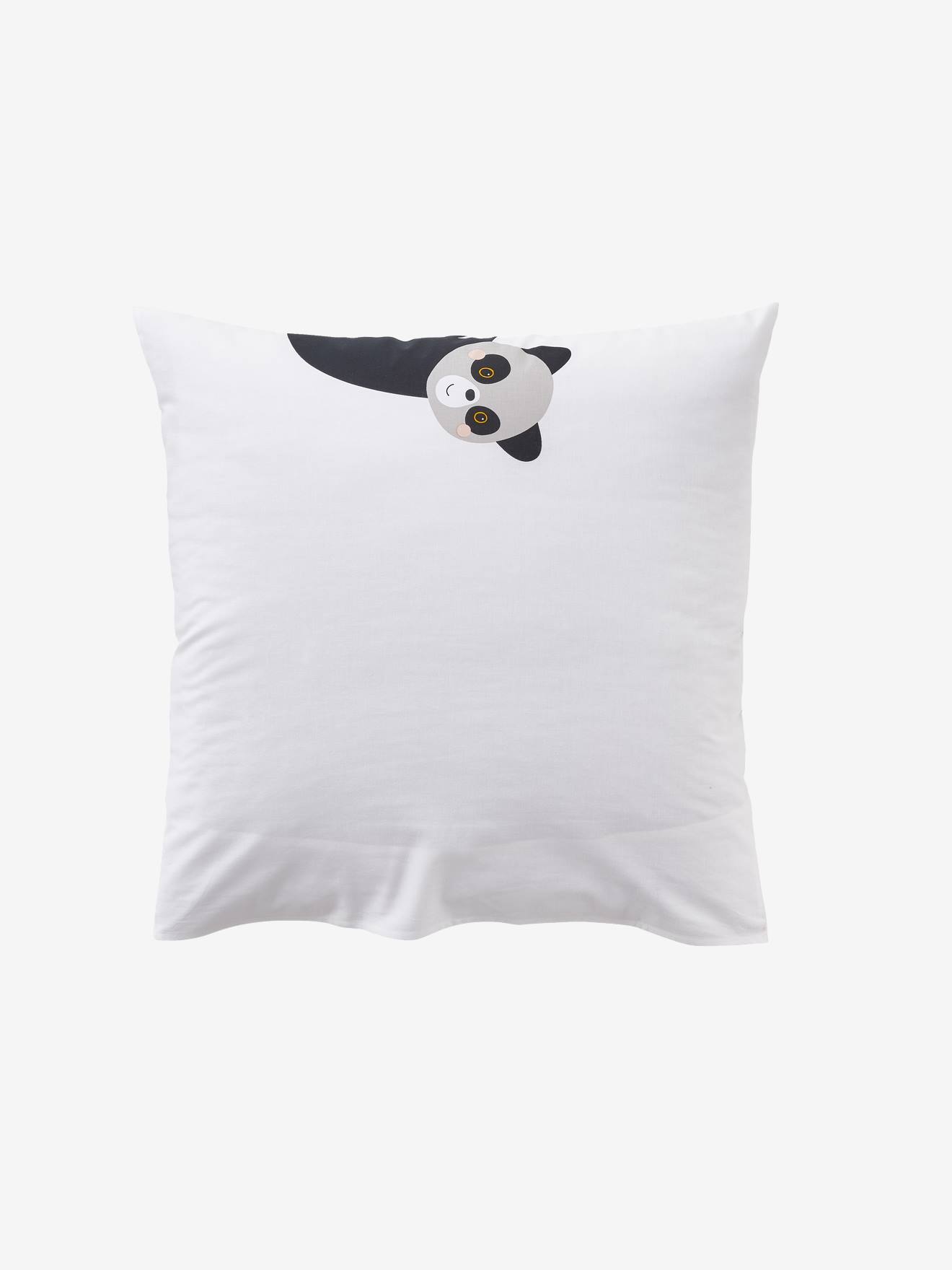 Conjunto infantil Happy'ramide com capa de edredom e fronha, branco claro liso com estampas.