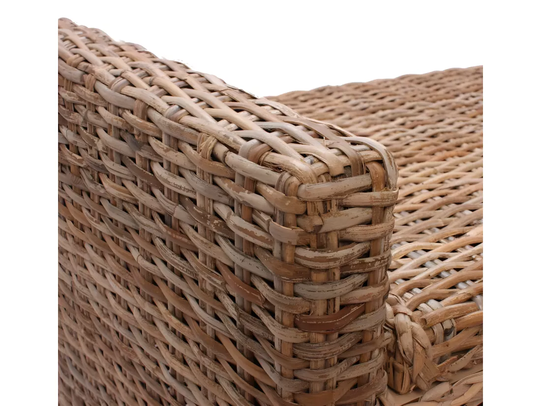 Banc Genua Rattan Compartiment de rangement, kubu, gris
