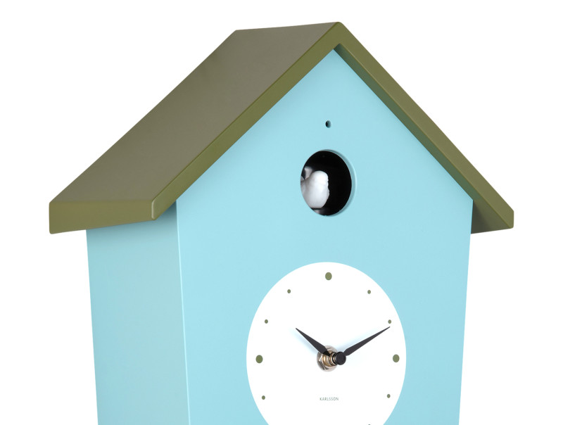 Wall Clock Cuckoo Light KA6044YE Ochre yellow & misty blue