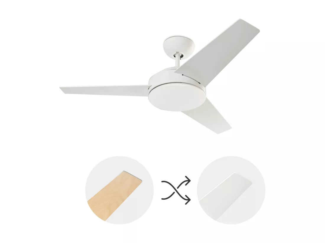 FORLIGHT Ventilateur du Plafond Windy Blanc
