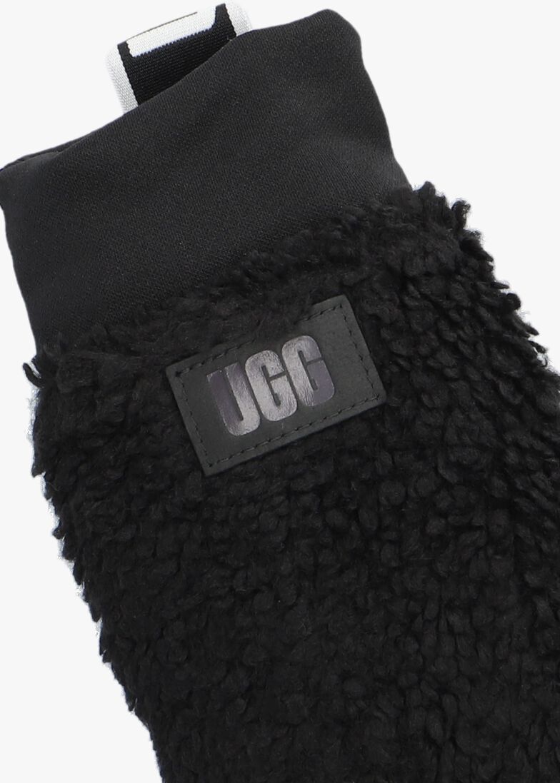 zwarte ugg handschoenen sherpa mitten w logo tape