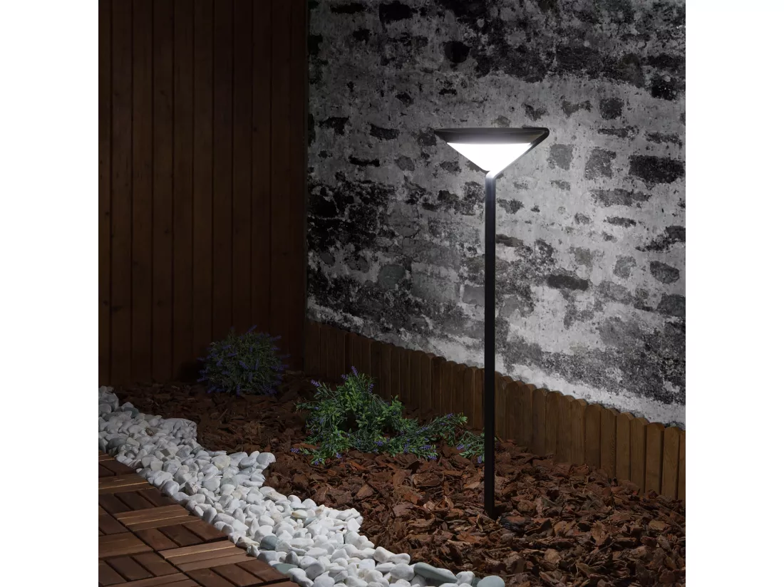 Balise LED Solaire Extérieure en Saillie sur Pied 80cm Yuma Big avec Détecteur Mouvement Radar 2700K Blanc chaud