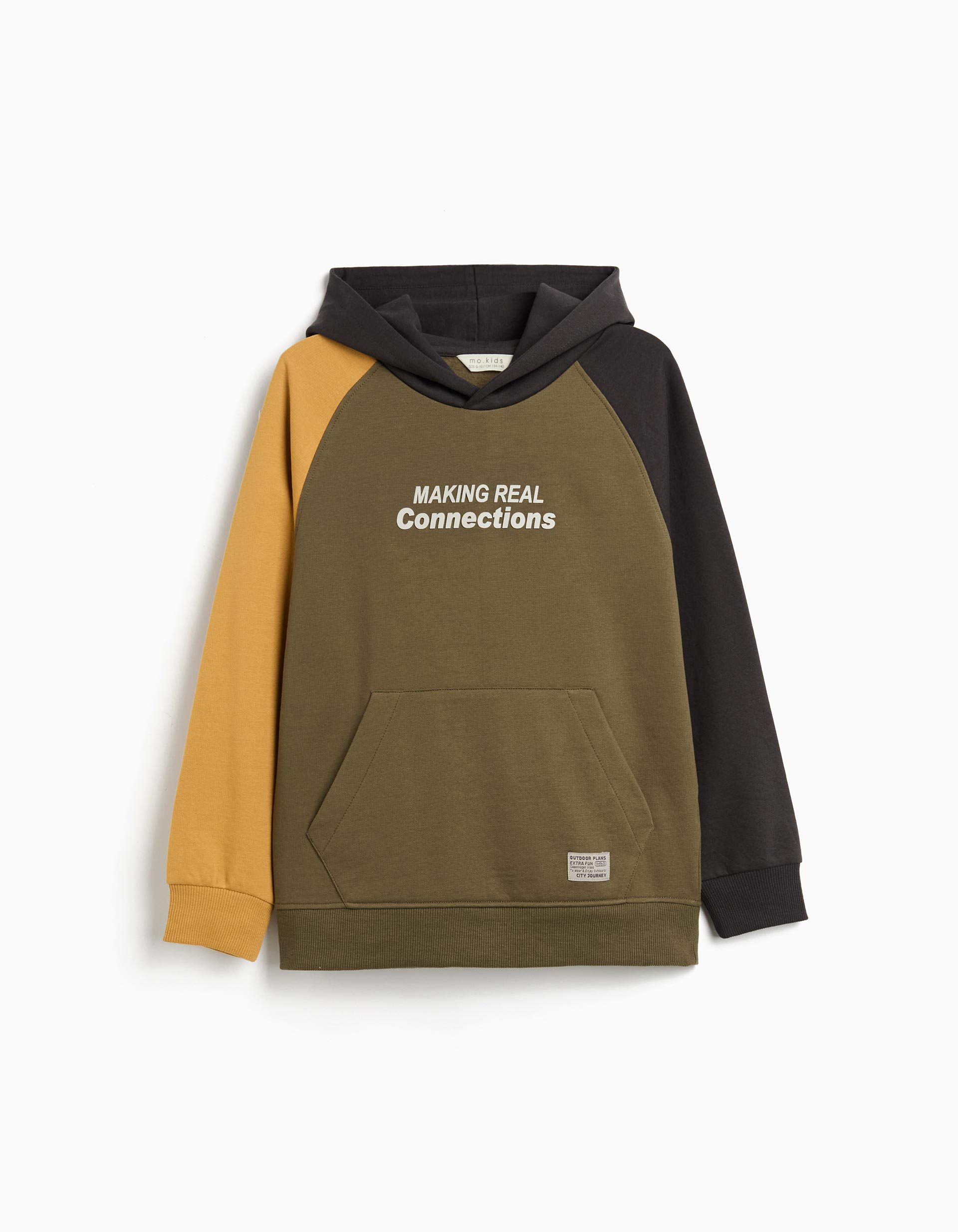 Sweatshirt de Felpa Capuz, Menino, Verde Escuro
