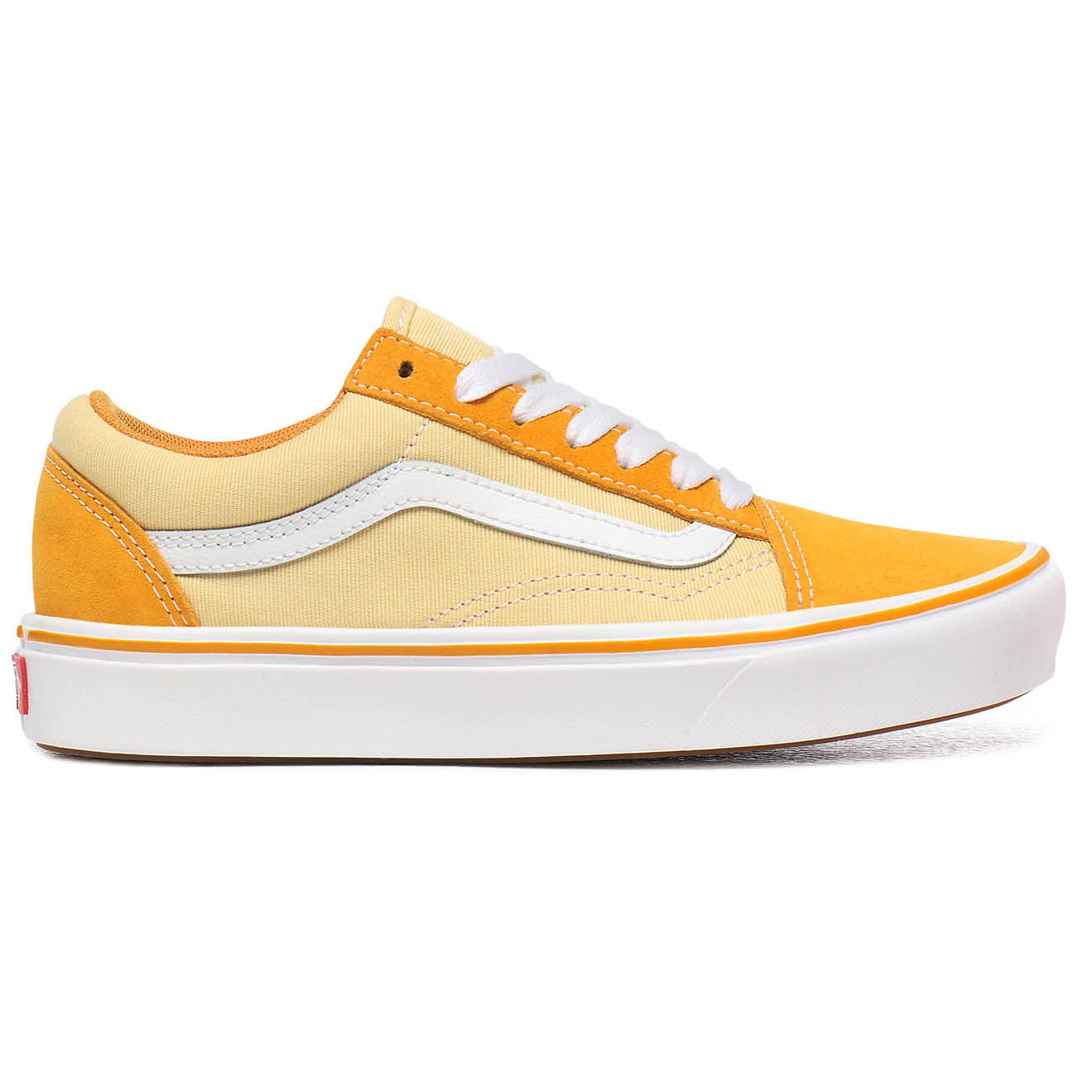 Vans Sneakers en Velours de Cuir & Toile ComfyCush Old Skool jaunes