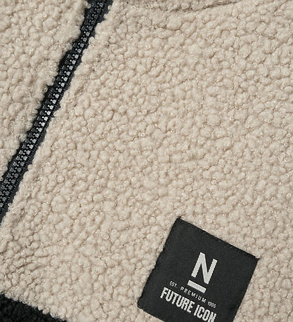 Name It Vest - NkmLaket Teddy - Blåck/Pure Cashmere