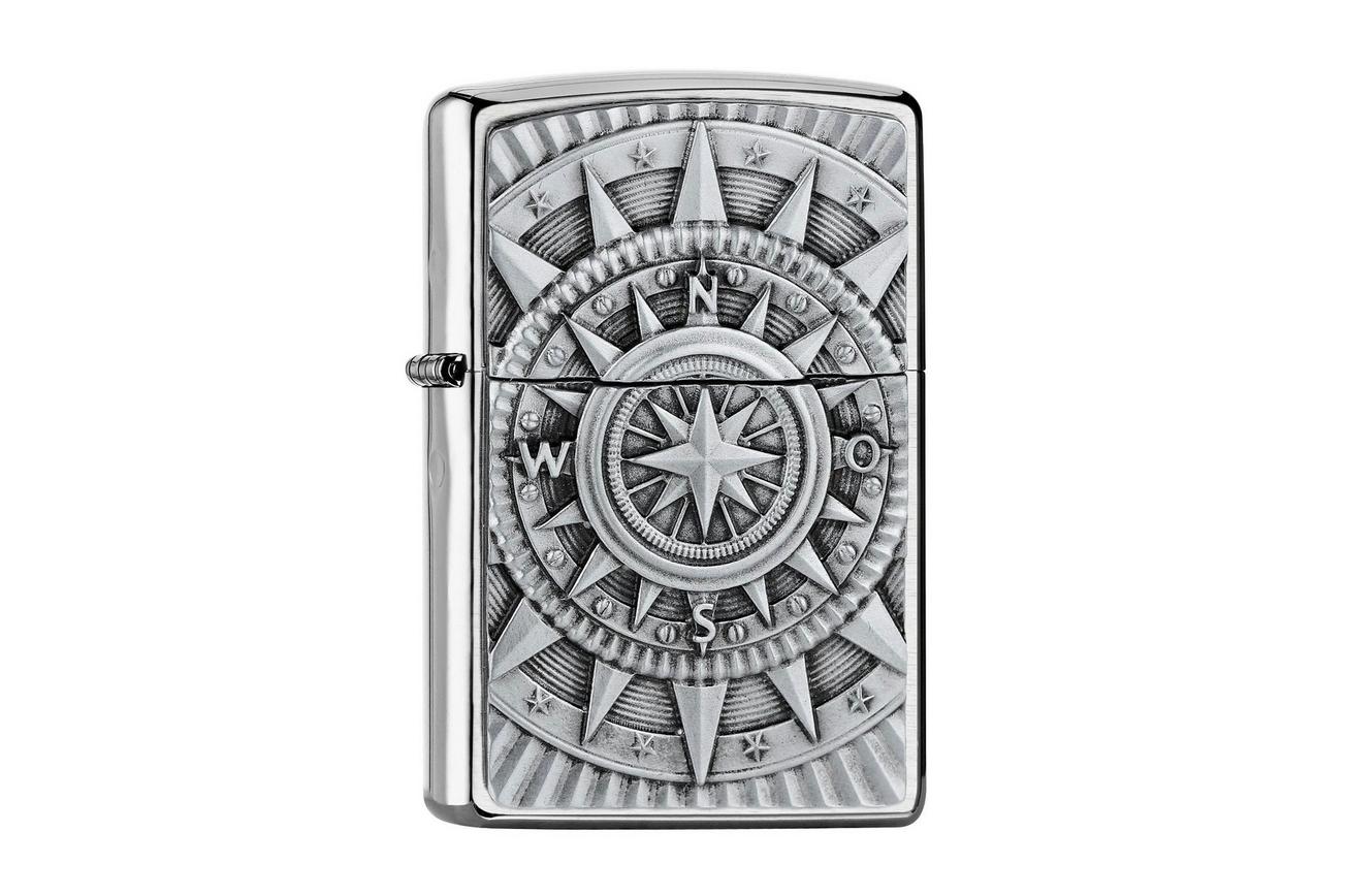 Zippo Compass Emblem 2005350, Brushed Chrome, aansteker