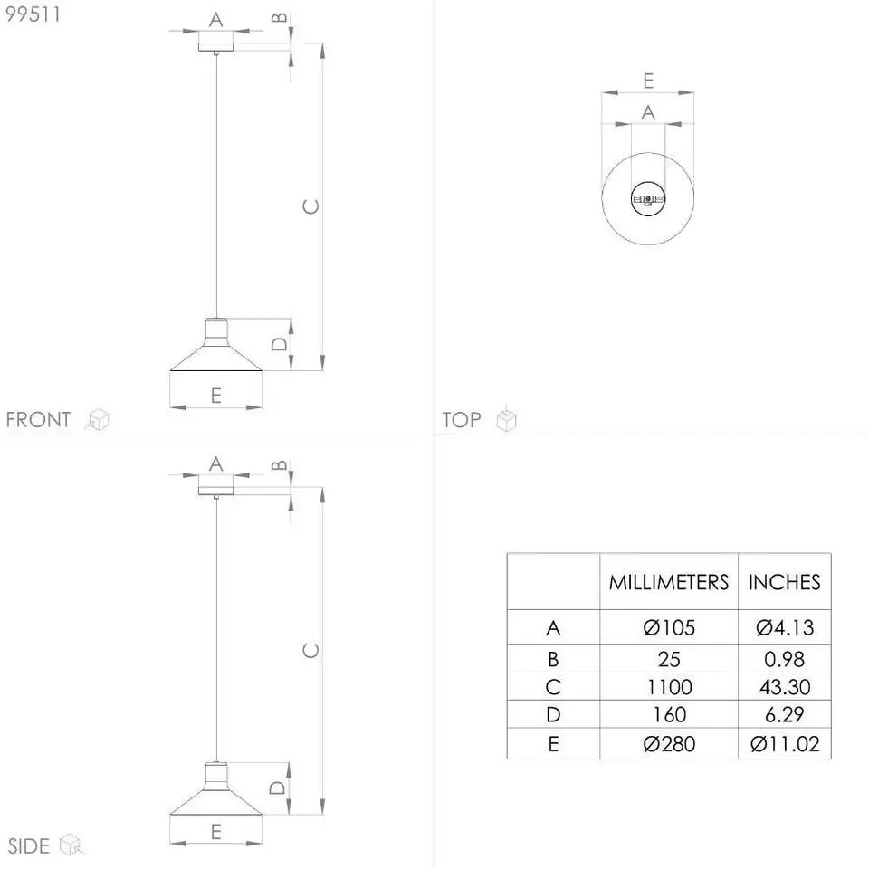 EGLO Abreosa Hanglamp - E27 - 28 cm - Zwart/Grijs