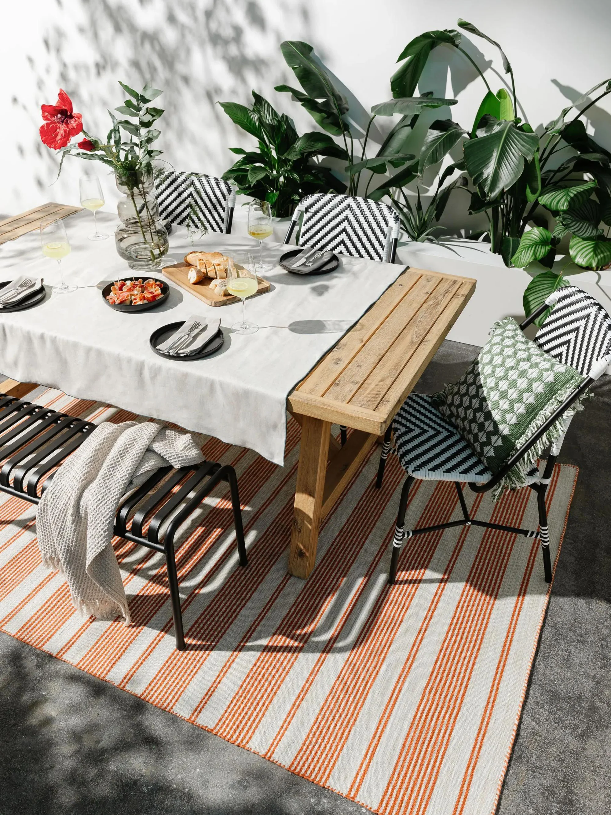 Handgeweven in- & outdoor vloerkleed Rida