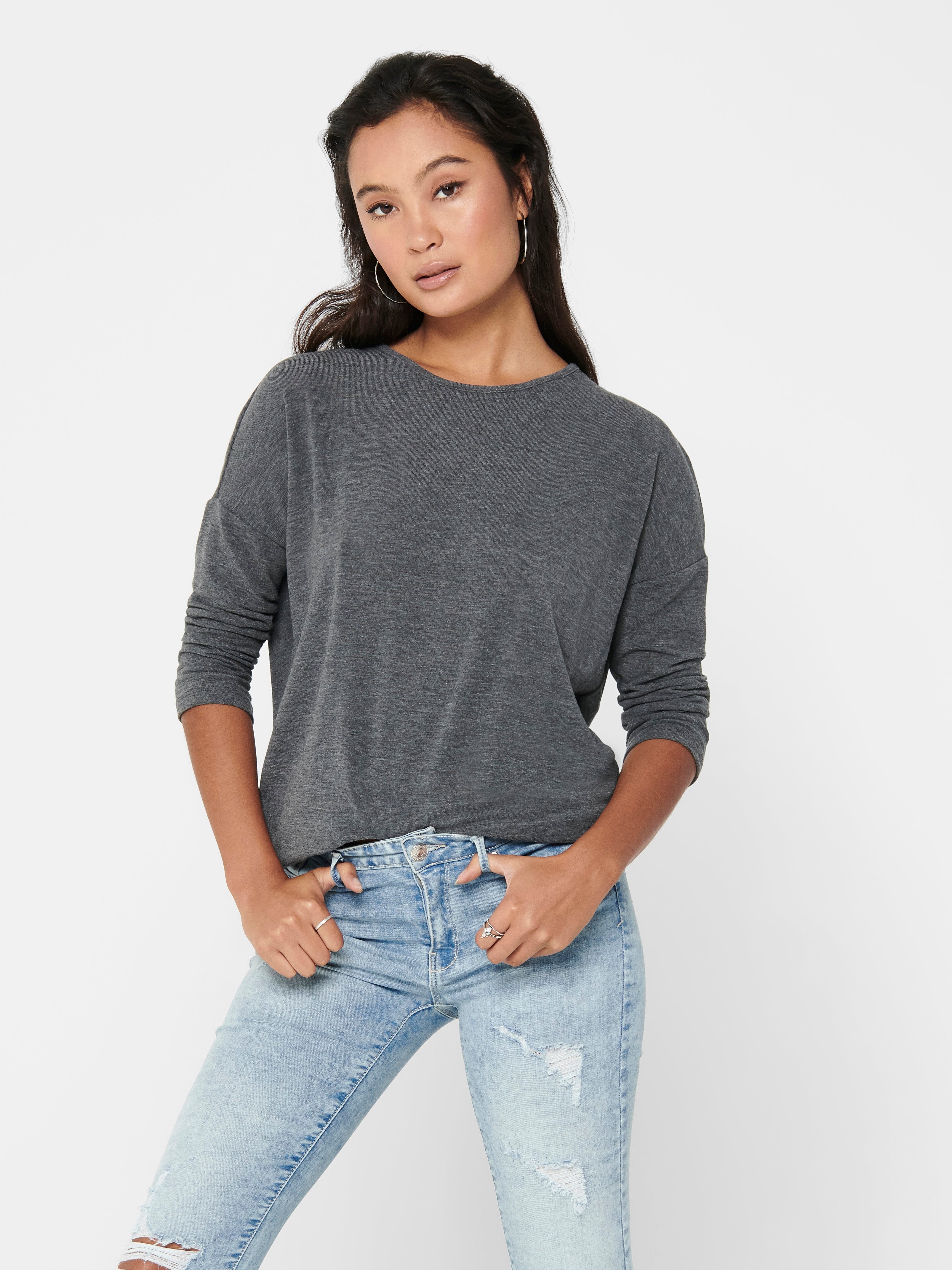 ONLGLAMOUR Top Dark Grey Melange