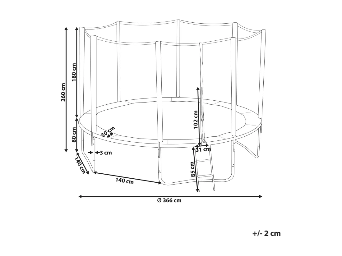 Trampoline RISATA 366 cm Bleu