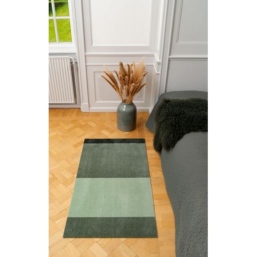 Tica Copenhagen Stripe Horisontal Gulvtæppe, Grøn/Støvet/Mørk Grøn, 67x120 cm