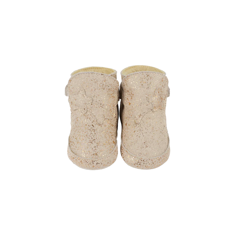 Diena Booties | Shooting Star | Cream Metallic Suede