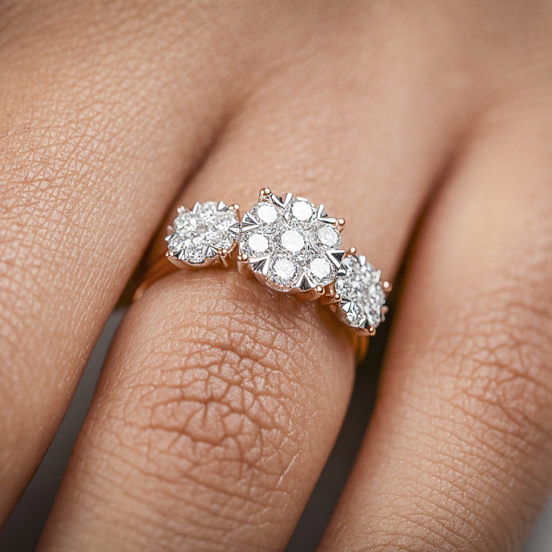 Verlobungsring 750/18 K Roségold mit Diamanten 1.00 ct H/si by CHRISTIAN