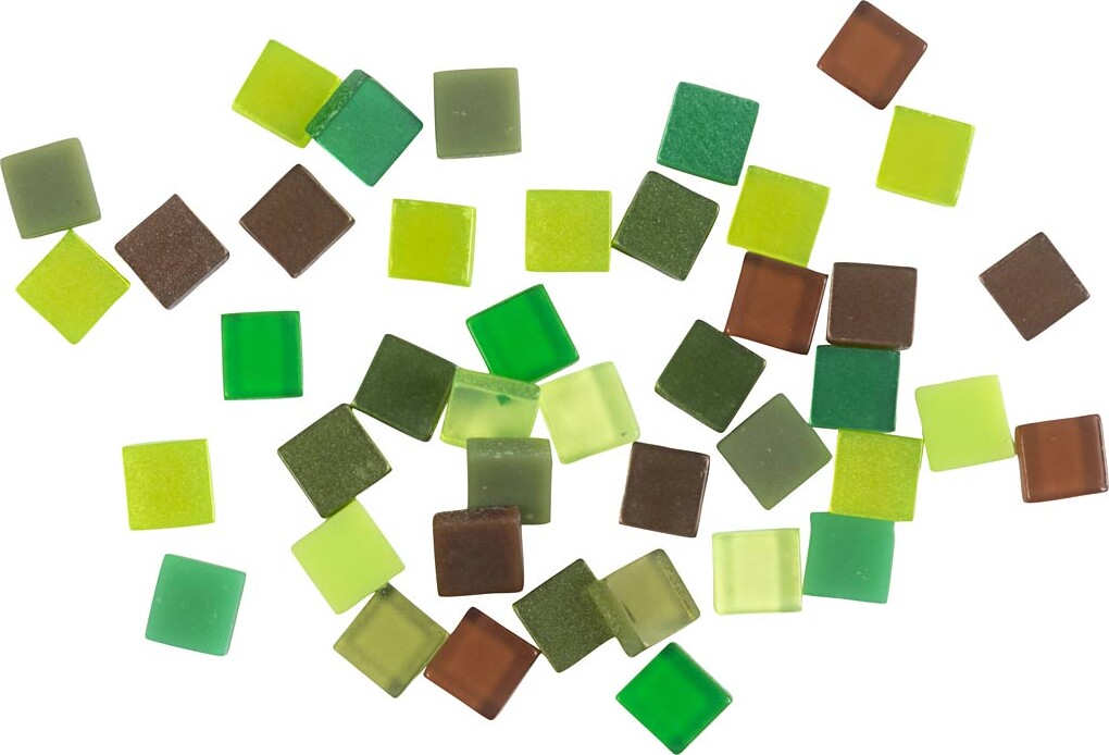 Minimosaik - Str. 5X5 MM - Tykkelse 2 MM - Grøn - 25 G