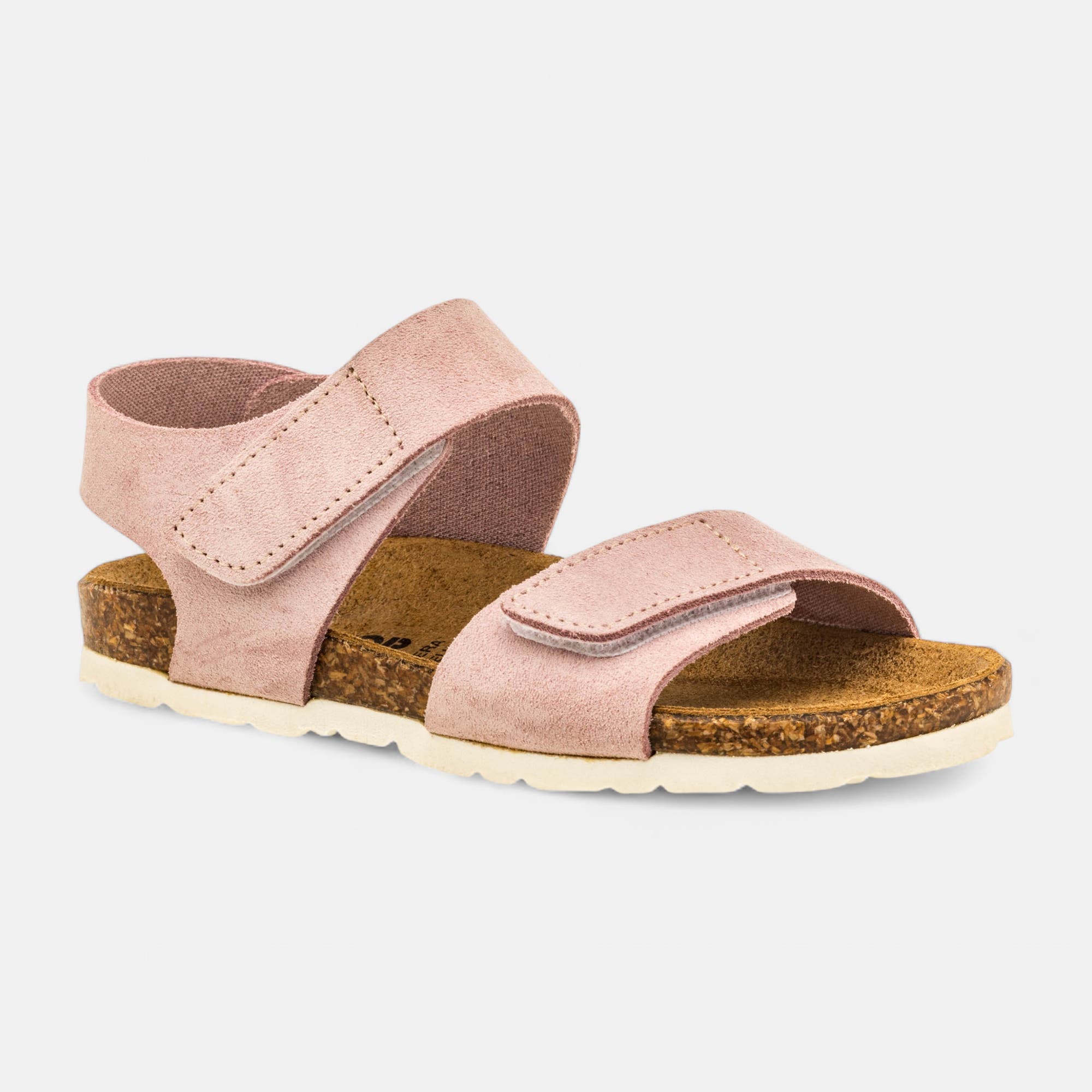 Mules semelle liège Fille en cuir rose