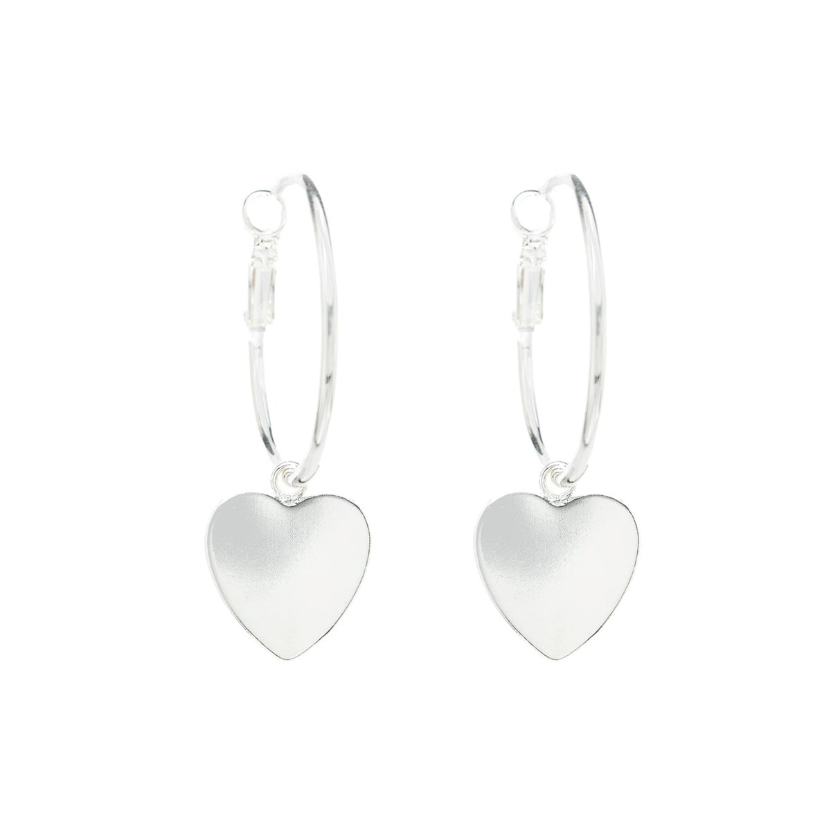 petites boucles d'oreilles créoles coeurs plaqué argent - APHRODITE