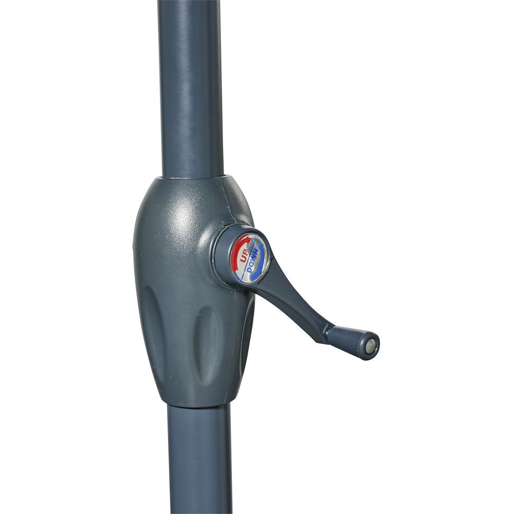 Parasol lumineux centré rond Lumino solaire gris Ø300xH255cm