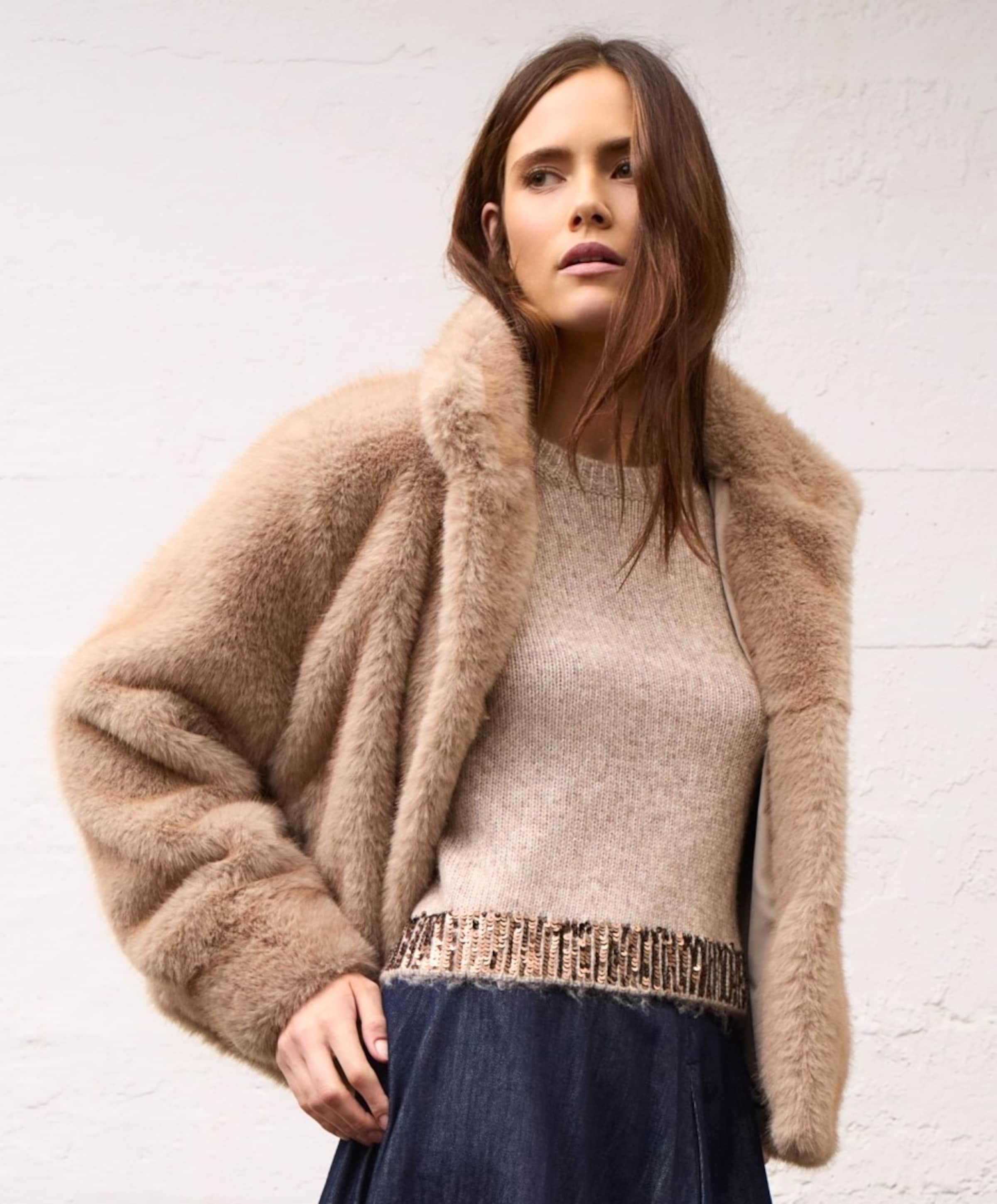 OUI Dames trui beige
