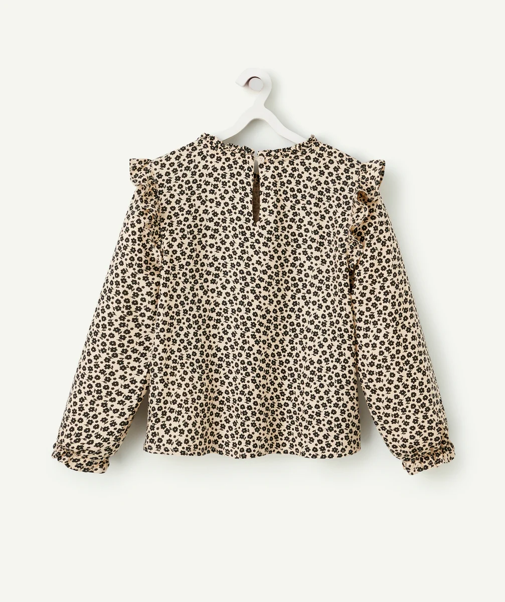 BLOUSE FILLE EN VISCOSE RESPONSABLE IMPRIMÉ FLEURI