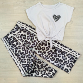 Heart & leopard set - grijs