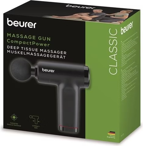 MG 89 Muskelmassagegerät Massage Gun CompactPower Elektronische Muskelmassagepistole mit 3 Aufsätzen (10434) - Schwarz