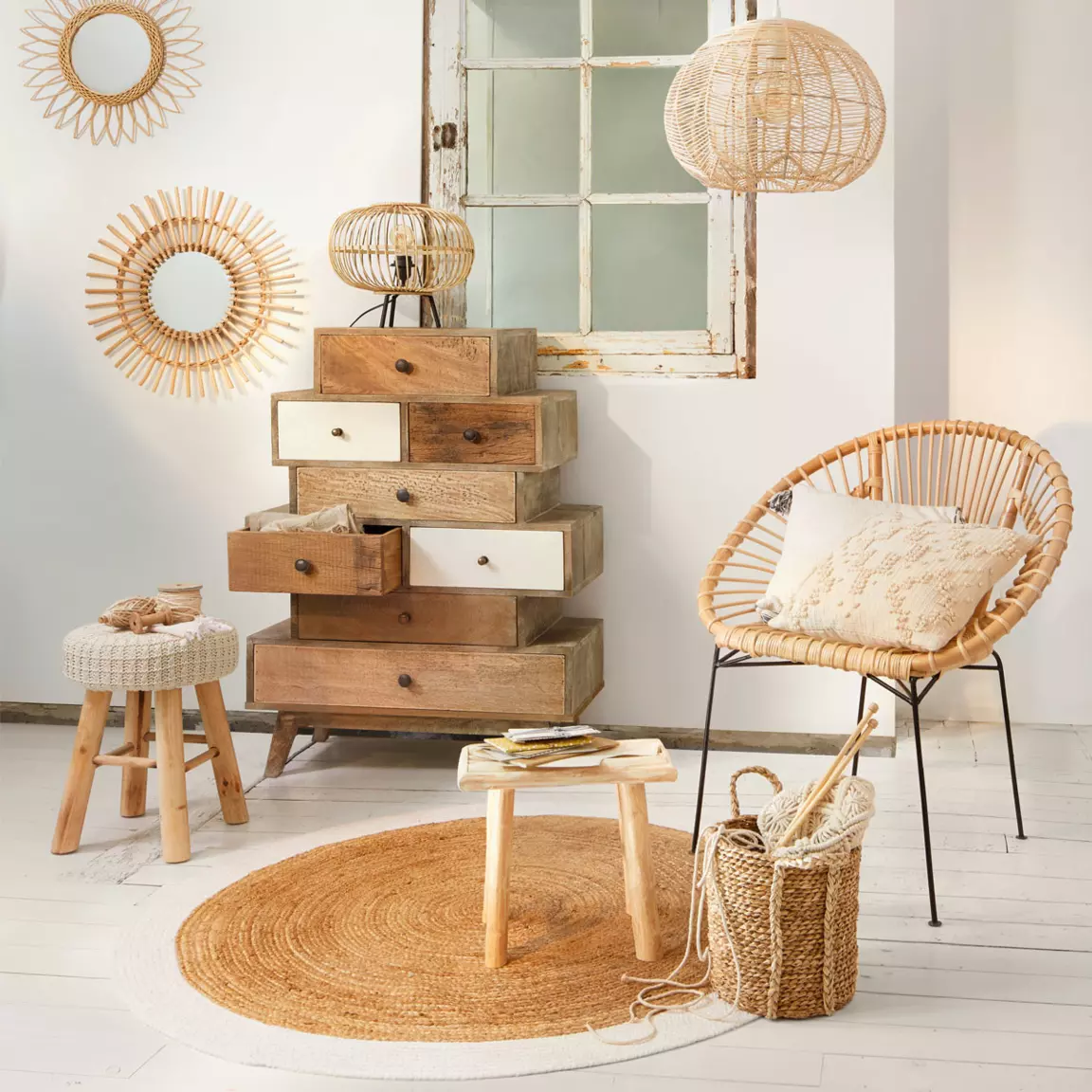 Suspension en rotin (D38 cm) Ursa Naturelle