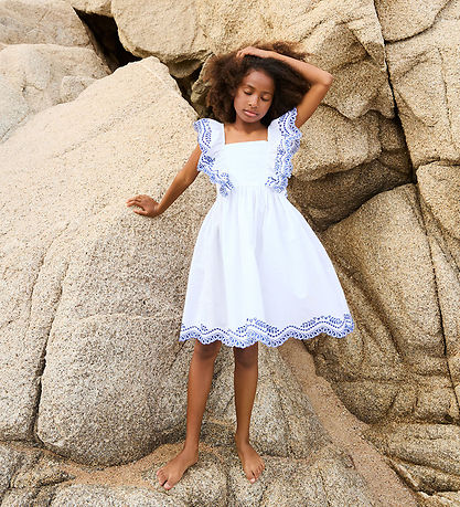 Molo Kleid - Clementine - Knackige White m. Stickerei