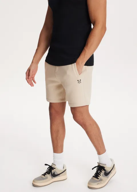 Korte broek jogger met logo zand (ZND.M)