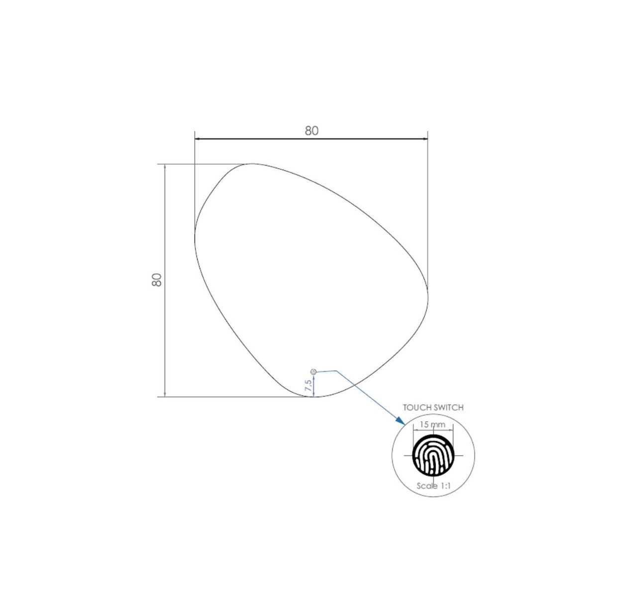 Gliss Design Fury spiegel met LED-verlichting 80x80cm