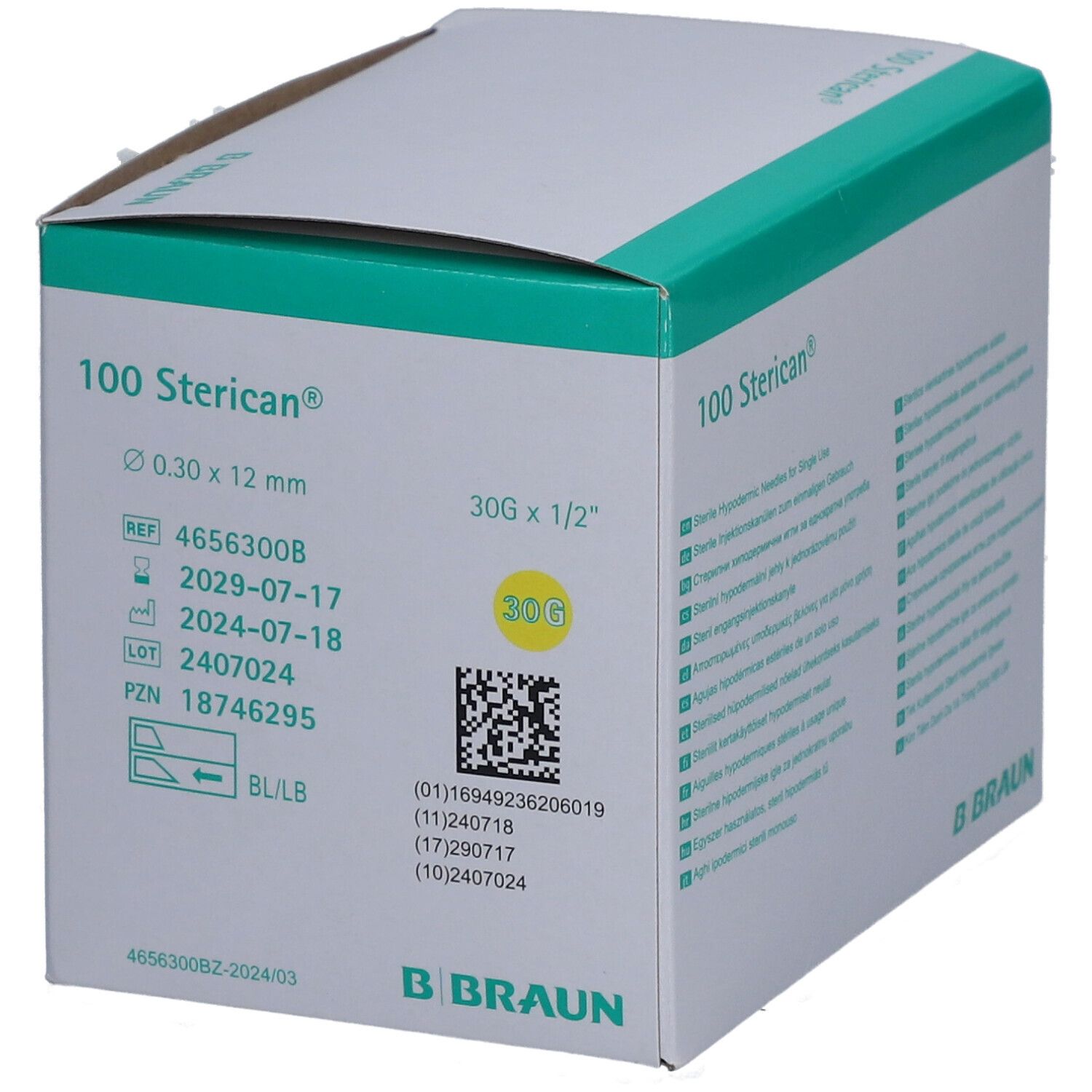 STERICAN Einmalkanüle 30 G 12 mm
