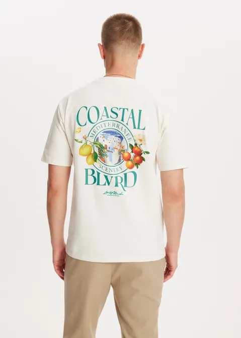 T-shirt met print coastal off-white (ECRU)