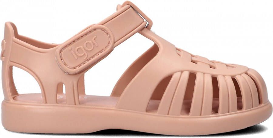 Igor Unisex Platte sandalen Tobby Solid Roze Rubber Platte zool