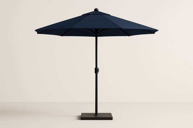 Runder Sonnenschirm für den Garten Ø 300 cm mit Polyesterbezug, Dunkelblau