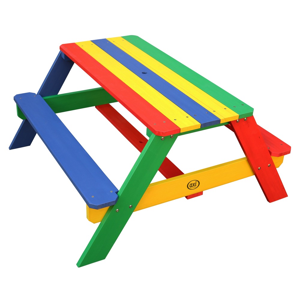 Axi nick table pique nique avec parasol multicouleur