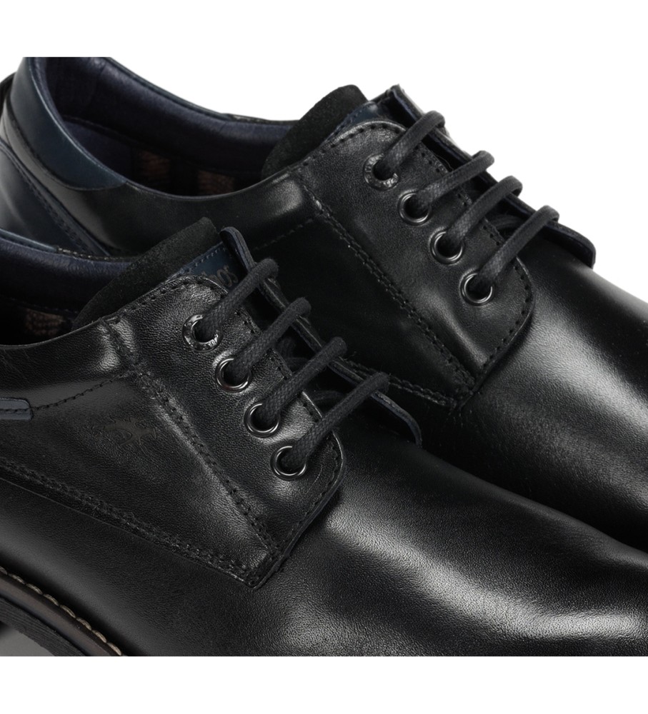 Sapatos de couro Fluchos F1340 pretos