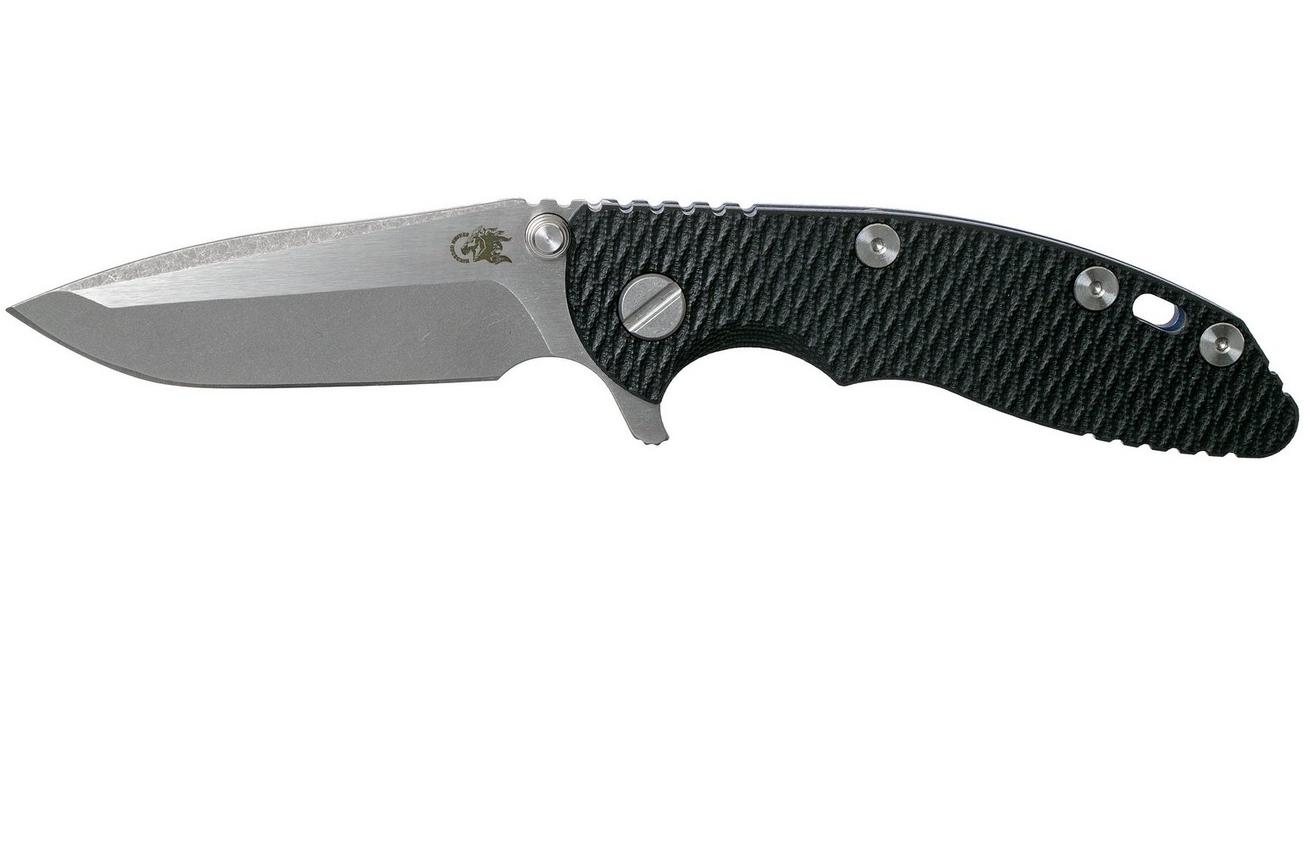 Rick Hinderer XM-18 3” Spanto Gen 4 CPM 20CV Black G10, Battle Blue, zakmes