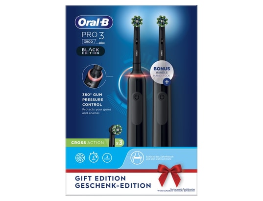 ORAL B - Oral-b - pro 3 avec etui de voyage - noires - 2 brosses à de...