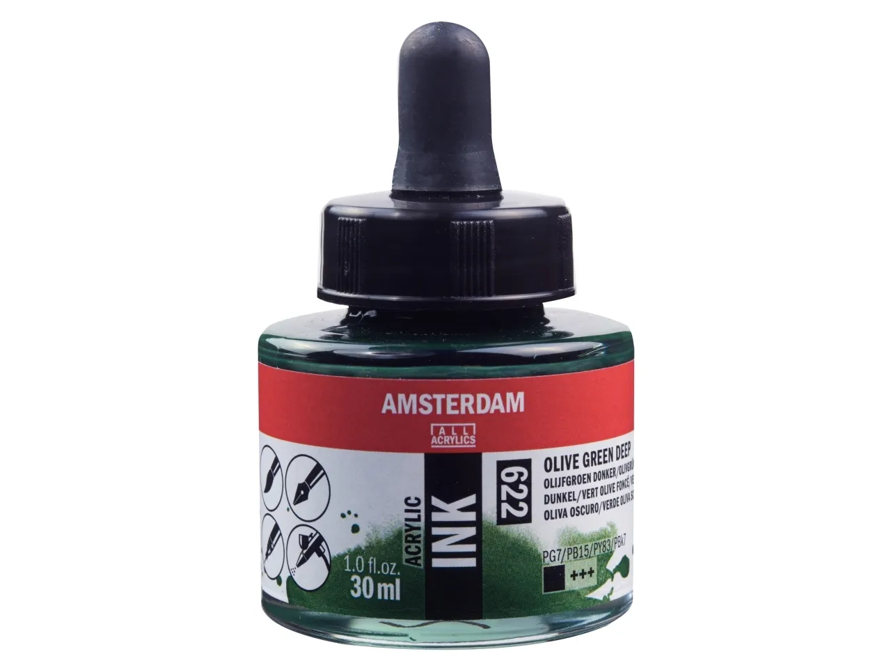Amsterdam Acrylic Ink Bottle Olive Green Deep 622